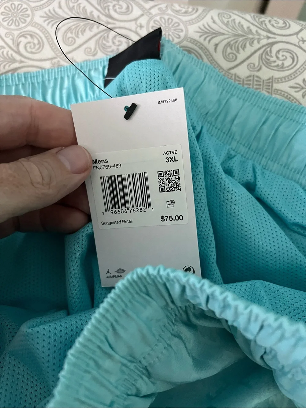 Jordan Light Aqua Men’s Casual Button Down Shirt and Shorts Set - Aqua
